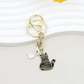 Cute Enamel Keychains Black Cat Music Note Piano Pet Key Rings For Women Men Musician Friend Gift Handbag Decoration Jewelry