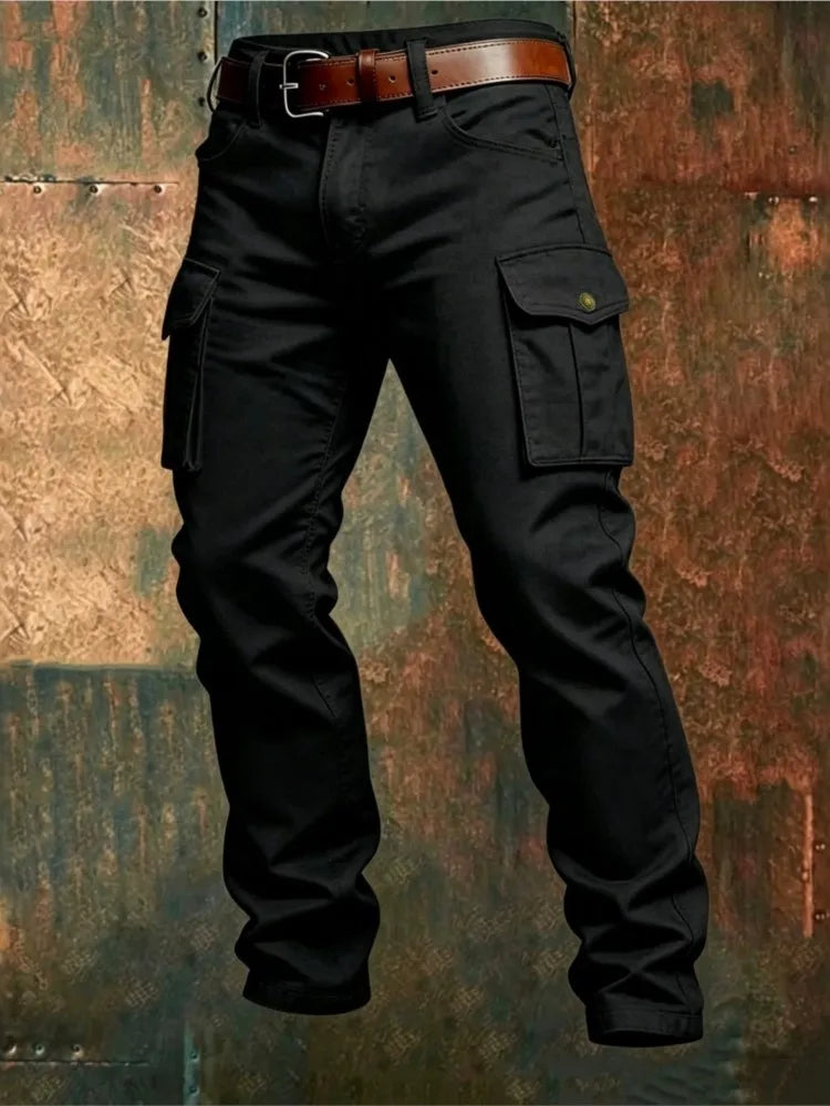 New Wear Resistant Work Pant Man Multi-pocket Straight Cargo Trousers Outdoor Jogging Tactical Pants Spring Fall Casual Trousers