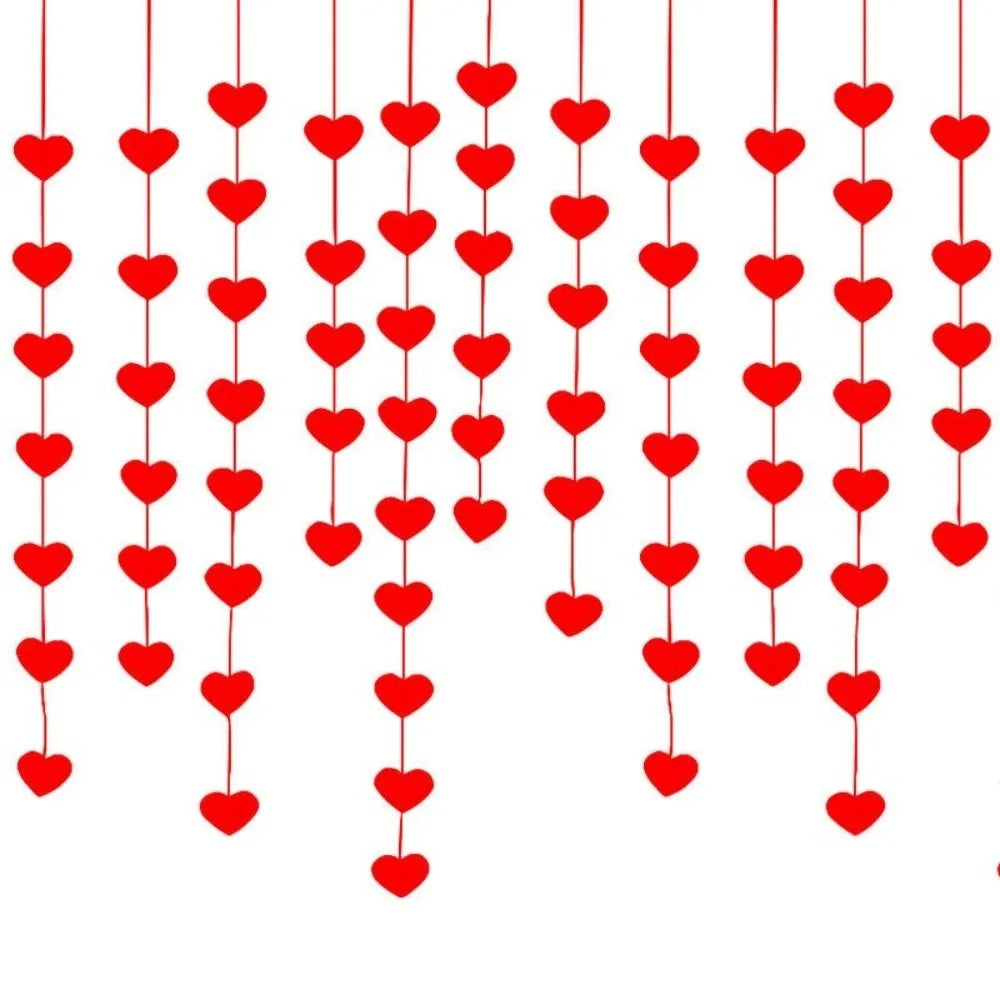 Romantic Love Flower Hanging Curtain Decorations Party Supplies Valentine's Day Hanging Ornaments String Garland DIY