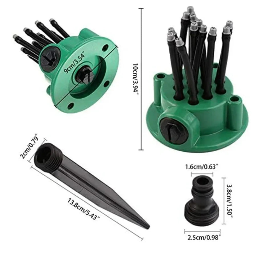 360 Degree Garden Automatic Multi Sprinkler Garden Lawn Sprinklers Roof Cooling Sprinklers Watering Sprinklers Gardening Tools