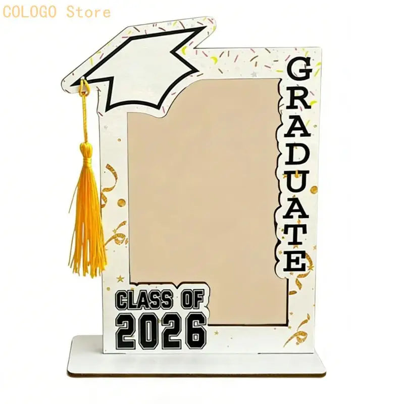 Wooden Graduation Picture Frame Class of 2026 Graduate Photo Frame With Tassels Desktop Decorations Tabletop Display D0LD