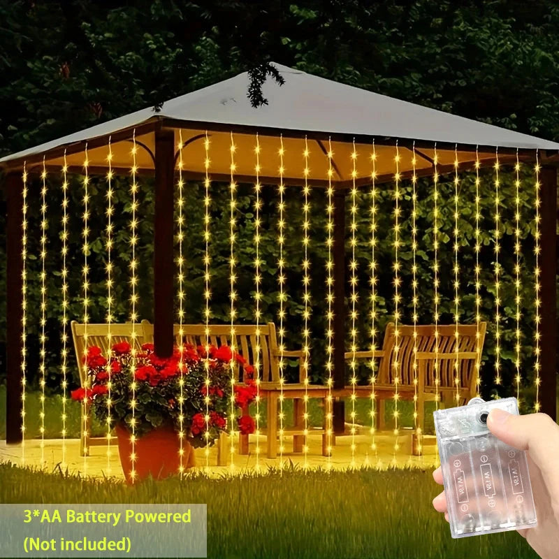 Battery Power Indoor Home Garland Lamp Christmas Decoration for LED Curtain Light String Wedding Party Ornaments New Year