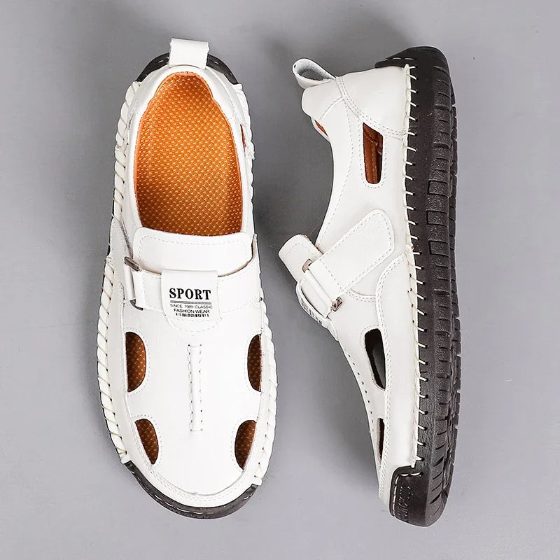 Men's Casual Sneakers Summer Breathable Outdoor Shoes Openworke Design Non-slip Summer Lightweight Driving Shoes Walking Shoes
