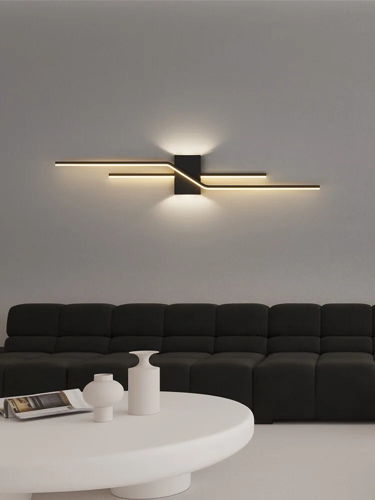 Modern Living Room Sofa Background Wall Lamps for Bedroom Bedside Designer Strip Minimalist Wall Decor Loft creative line Lights