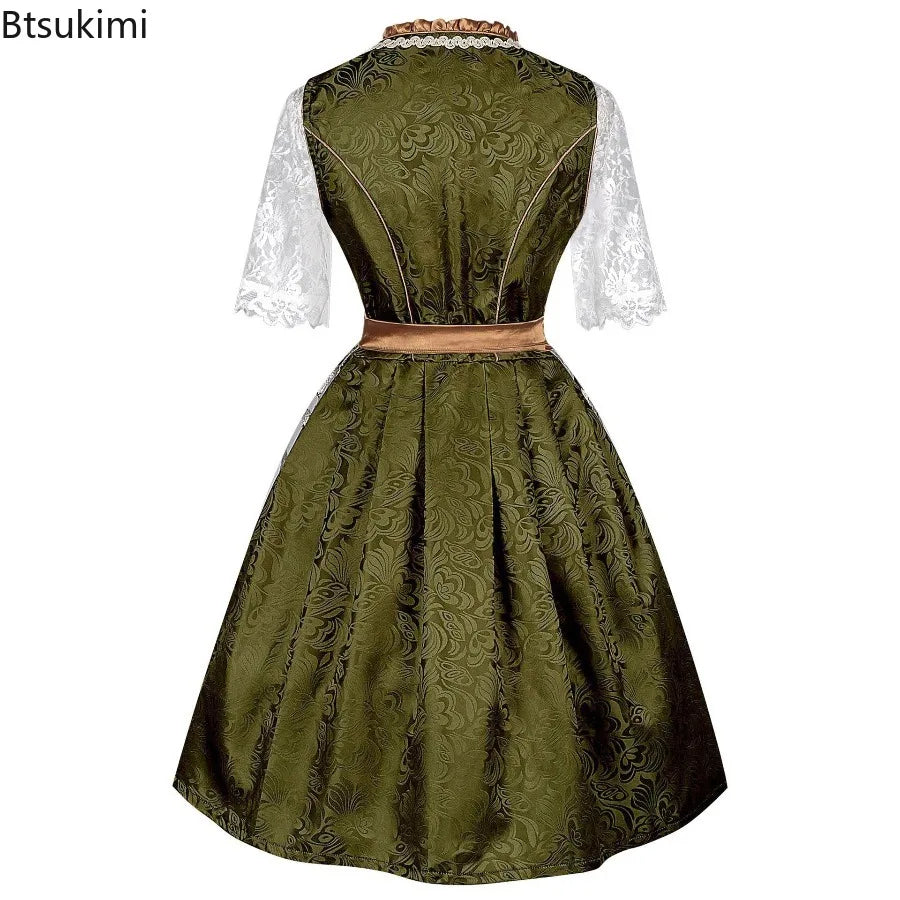 European Beer Festival Costume Plus Size Dress Medieval Traditional Bavarian Clothing Halloween Manor Maid Dress Cosplay Costume