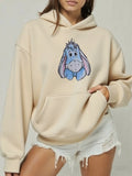 Cartoon Women Hoodies Winnie The Pooh And Honey Eeyore Hoodies Tops Long Sleeve Pockets Fashion Hooded Winter Sweatshirts
