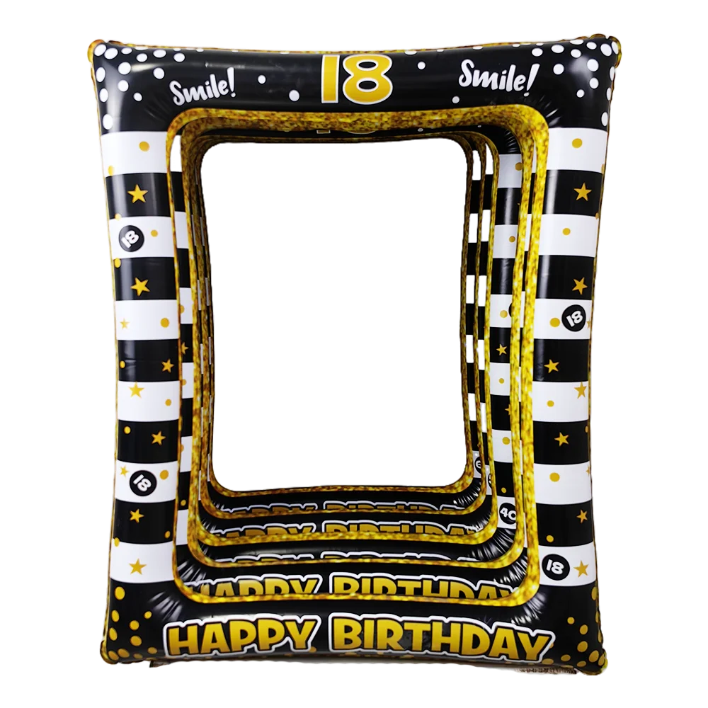 18th 30th 40th 50th 60th Birthday Party Inflatable Photo Frame Balloon Golden Number Balloon Party Decor Supplies Photo Props