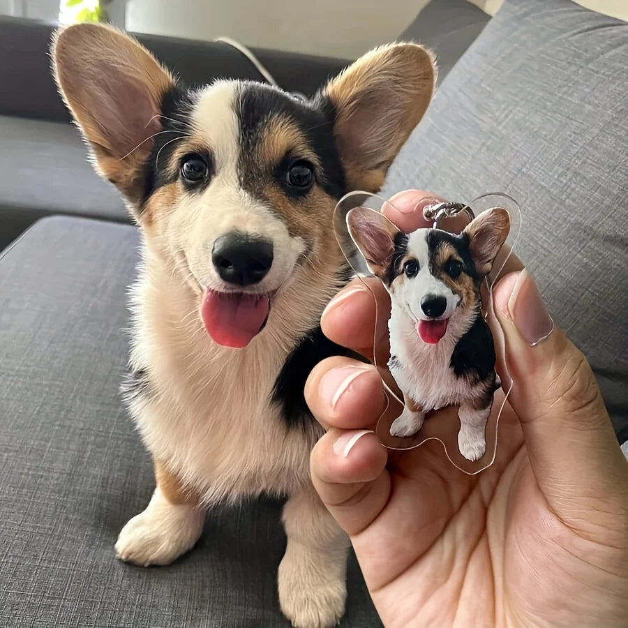 Personalized Pet Photo Keychain - Custom Dog Memorial Gift, Keepsake for Loved Pets - Custom Photo Pet Loss Gift,