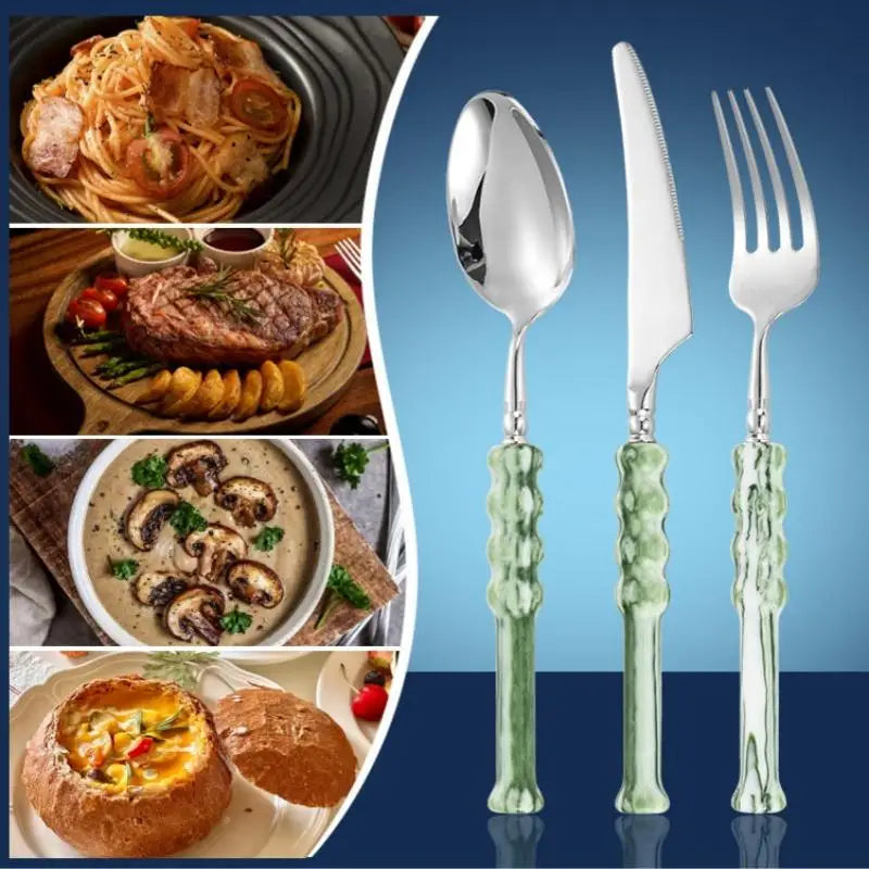 Refined Stainless Steel Western Dining Cutlery Set for Hotels