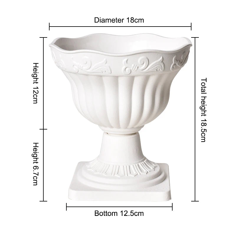 Large Outdoor Planter Roman Column Flower Pot Planting Pots Balcony Household White Plastic Porch Decor Flowerpot