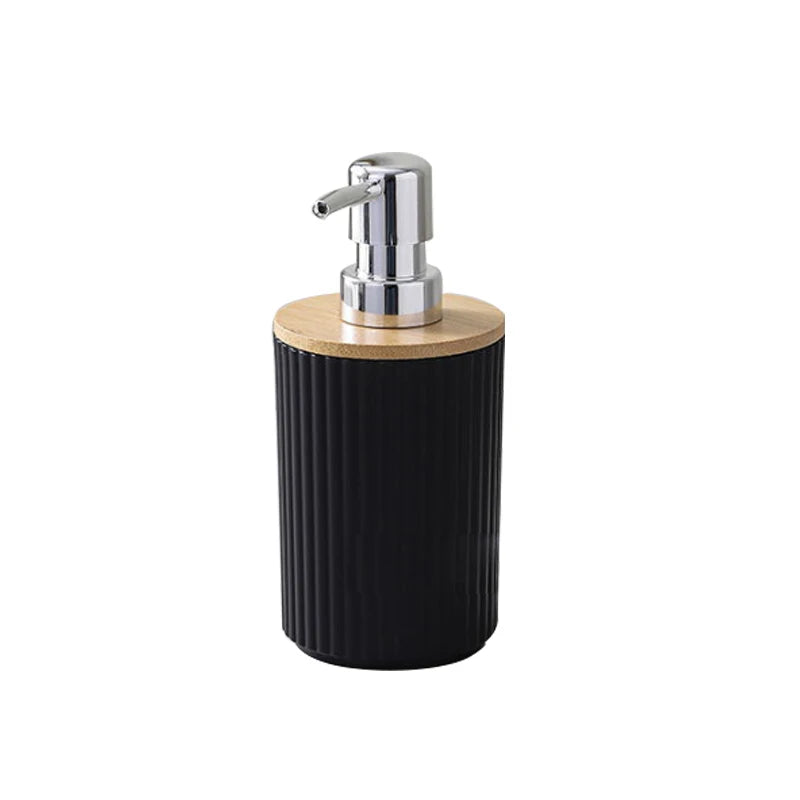 Bathroom Accessories Set Vanity Counter Soap Dispenser Toothbrush Cotton Swab Holder and Tray Set Bathroom Decor Apothecary Jars