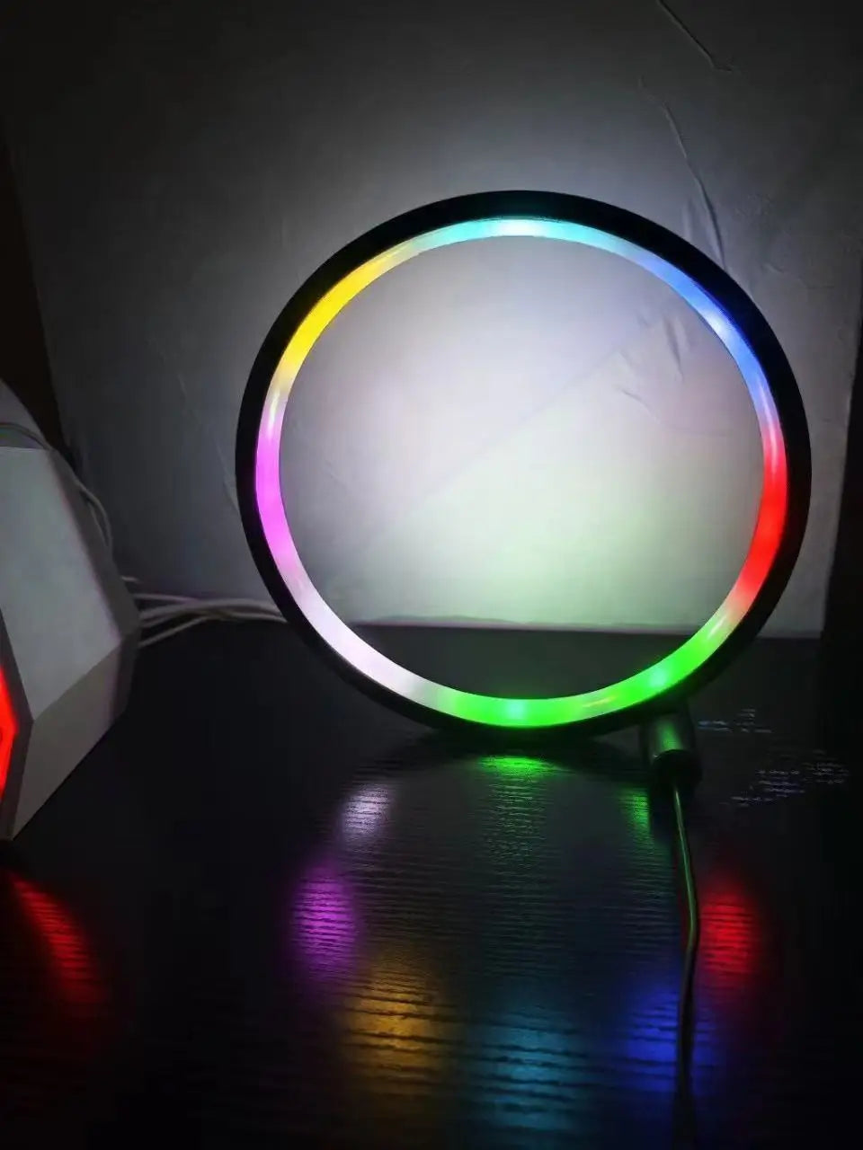 LED Simple Round Ring Table Lamp RGB Symphony Round Night Light Bedroom Living Room Restaurant Hotel Decoration