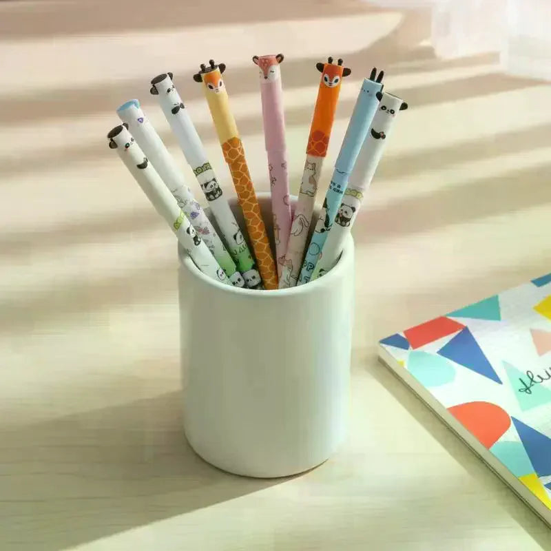 6/8/10Pcs Cute Writing Tools Animal-Shaped Erasable Pens For Journaling Writing Office Supplies Gift Ideas Office Stationery