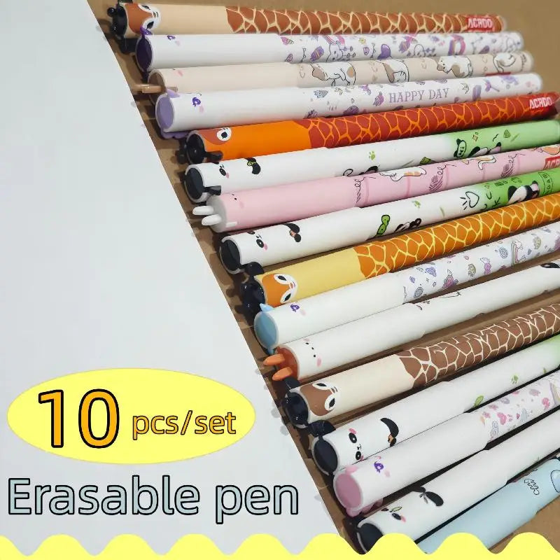 6/8/10 Pcs Cute Writing Tools Animal-shaped Erasable Pens For Journaling Writing Office Supplies Gift Ideas Office Stationery