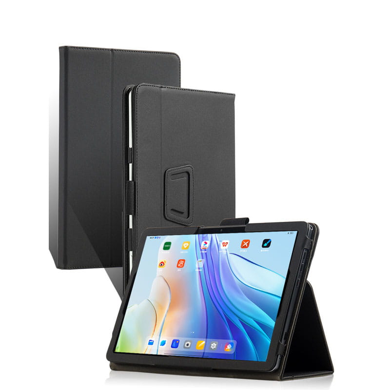 Black leather-style acer iconia tab p10 case with a built-in stand and magnetic closure for secure device protection and hands-free use.