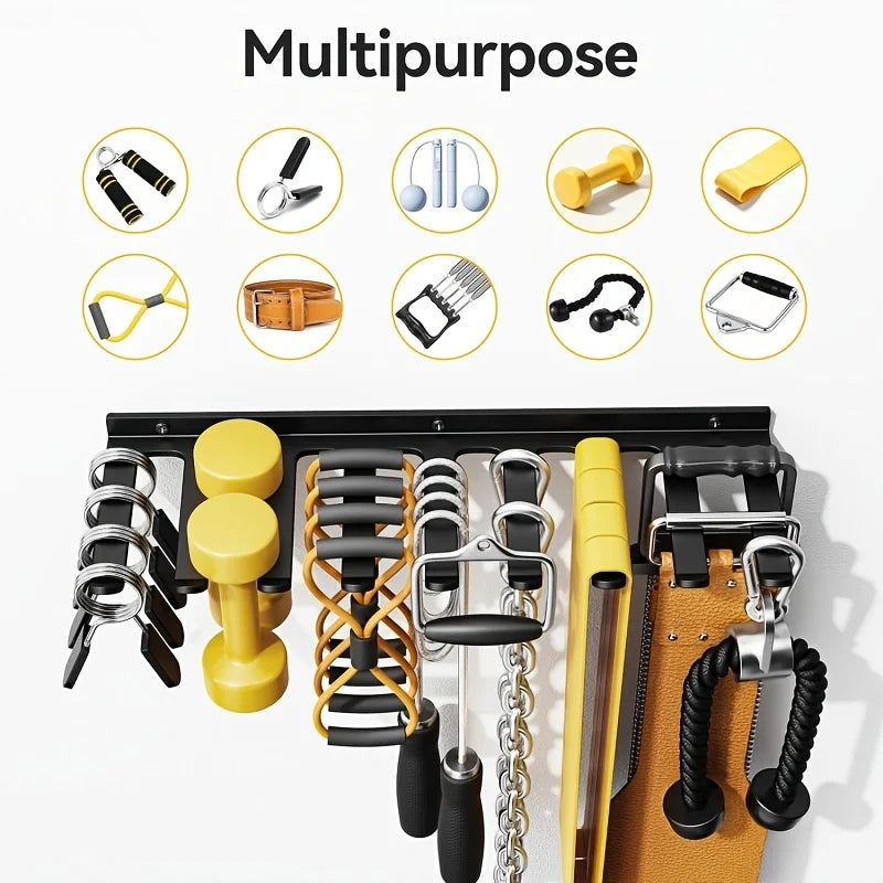 Wall Gym Storage Rack Organizer for Resistance Band Heavy Duty Hook for Gym Equipment Home Workout Band Rack Wall Storage System