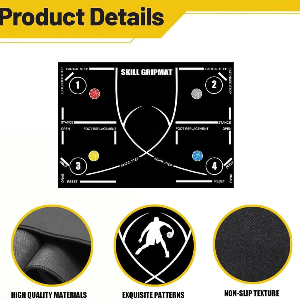 Anti-Slip Basketball Dribble Training Mat Portable Sports Training Gear for Kids Adults Athletes Basketball Practice TrainingAid