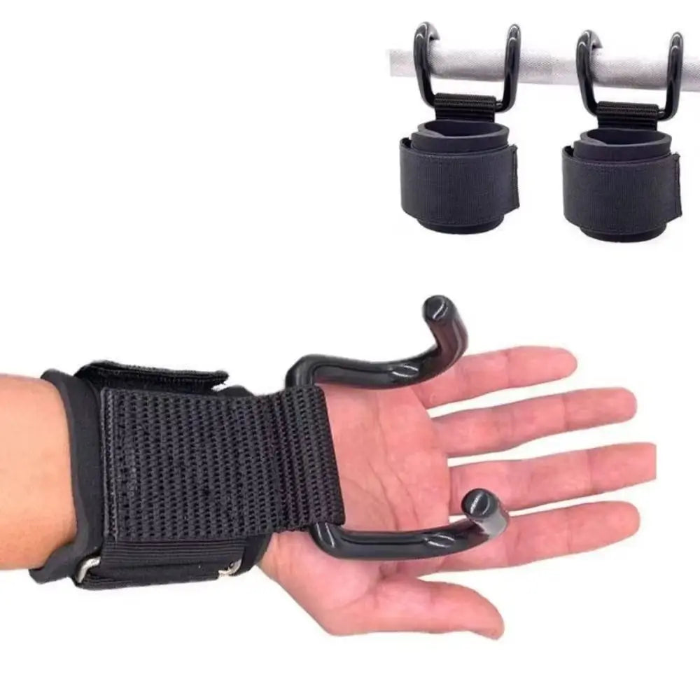 2Pcs Adjustable Grips Weight Lifting Hooks Strength Workout Black Wrist Weightlifting Straps Fitness Accessories