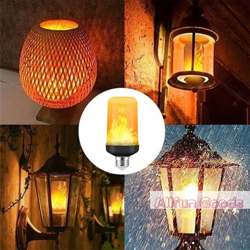 1Pc LED Flame Effect Fire Light Bulb E27 Simulated Nature Flicker Lamp Decor Light Dynamic Flame Effect Lighting Lamp For Home