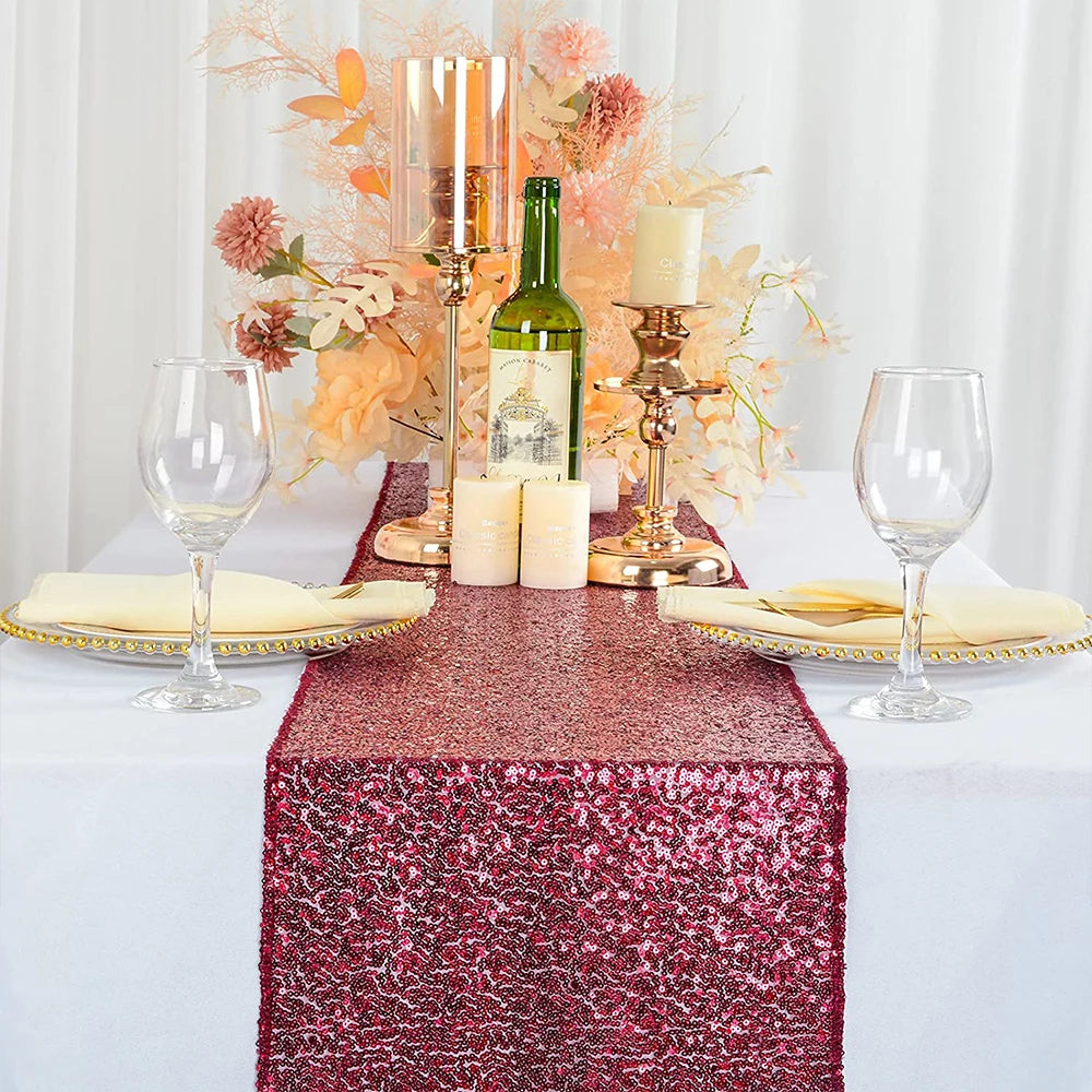 Sequin Table Runner 180x30 Cm/ 12x72 Inch for Wedding Banquet Birthday Bridal Shower Baby Shower Event Party Decoration