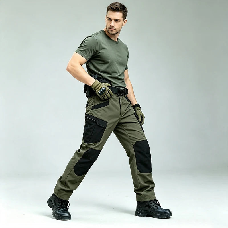 Outdoor Work Tactical Pants Men Winter Casual Cargo Trousers Waterproof Pant Elastic Hiking Traveling Workwear