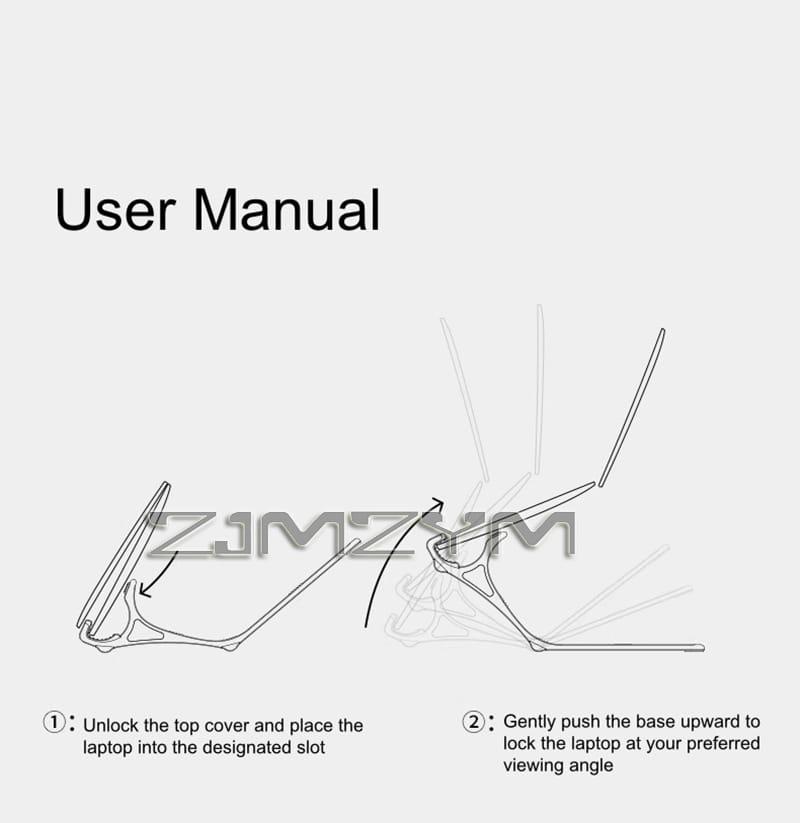 Black and silver aluminum laptop stand with a sleek minimalist design and adjustable desk holder for versatile laptop use.