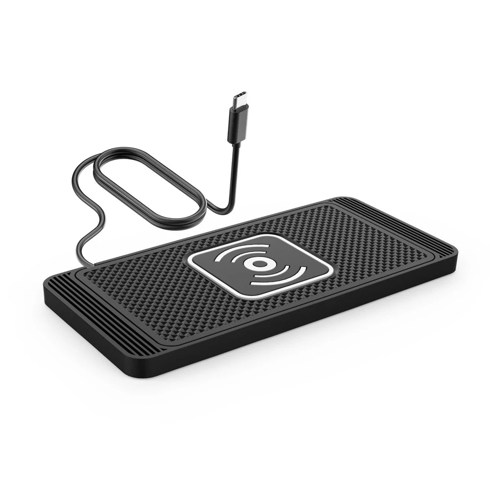 15W Fast Car Wireless Charging Pad Anti Slip Phone Charger Mat For Vehicles Universal Fit Case Friendly Safety Protection