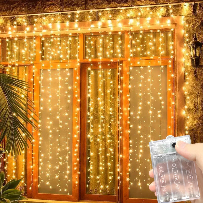 Battery Power Indoor Home Garland Lamp Christmas Decoration for LED Curtain Light String Wedding Party Ornaments New Year