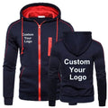 Men's Customized Your Name Picture Jacket Men's Fashion Autumn and Winter Jacket Sweatshirt Casual Long-Sleeved Hoodie Zipper Ho