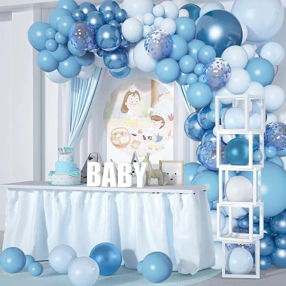 Blue Balloon Garland Arch Kit Happy Birthday Party Set Decorations Confetti Ballons Baby Shower Baloon Wedding BG Decor Globos