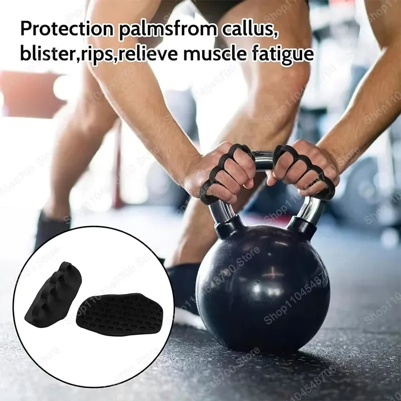 A Pair Non-Slip Workout Grips, Rubber Hand Grips Gym Training Accessories for Weight Lifting Pull Up Grips  & Gym Training