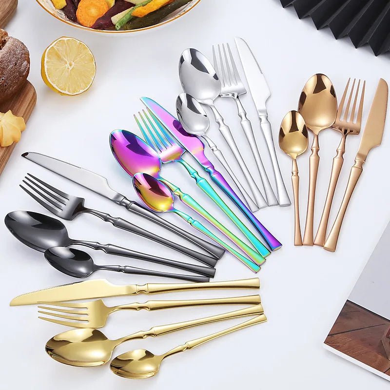 Judaica Dinnerware Set Stainless Steel Steak Knife Fork Coffee Spoon Teaspoon Flatware Dishwasher Safe Kitchen Tableware