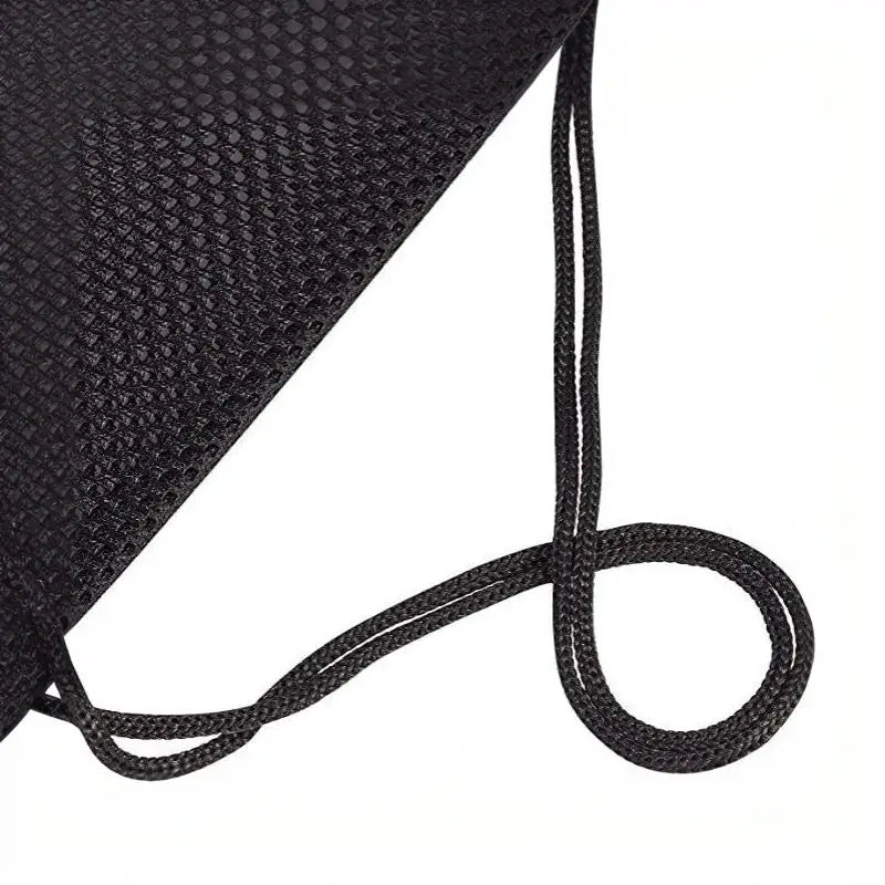 Mesh Drawstring Bag Backpack Black Mesh Bags Heavy Duty Soccer Ball Net Bag Equipment Bag For Gym Beach Swimming Gears