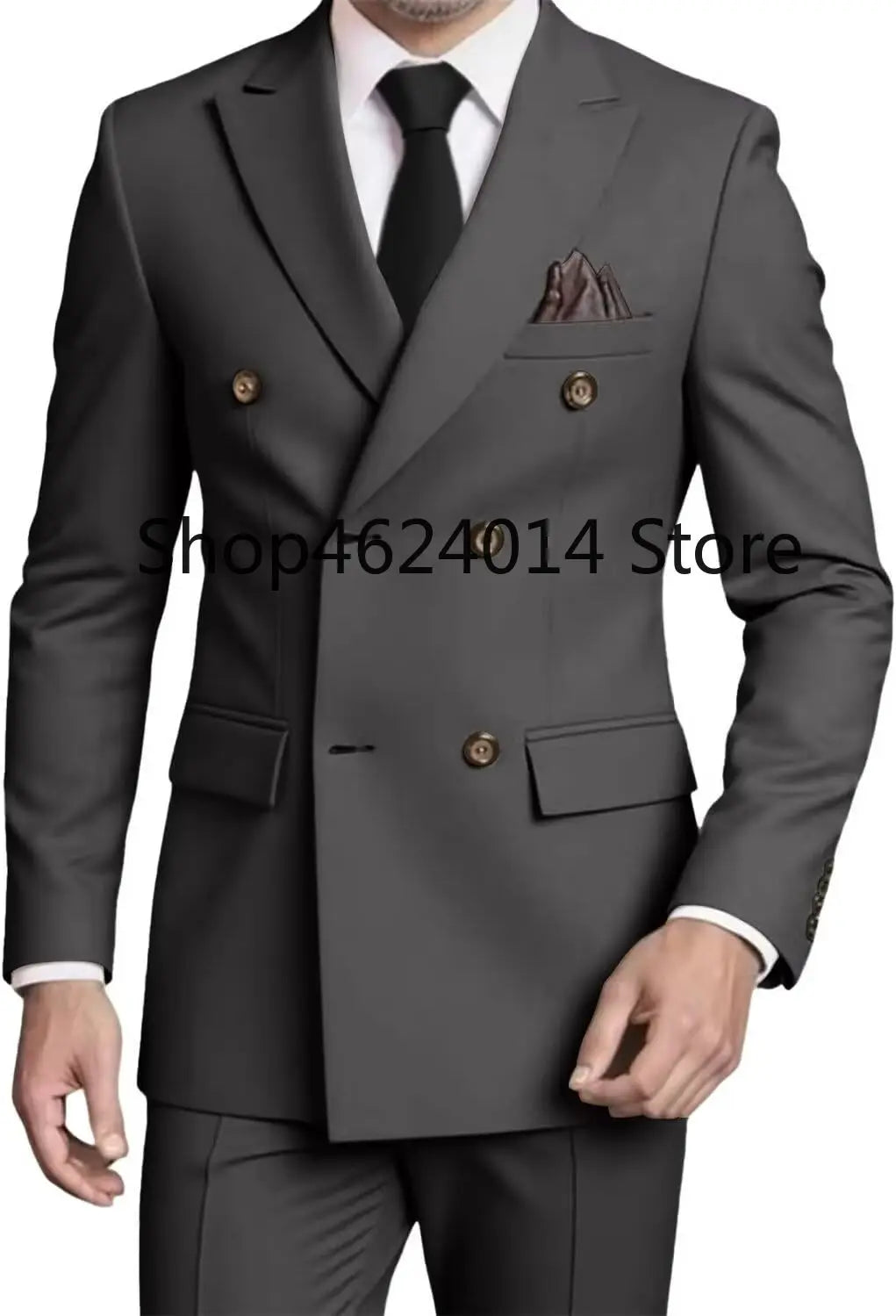 Suits for Men Slim Fit 2 Piece, Mens Double Breasted Suit Tuxedo for Men Wedding Business Prom Formal Suits