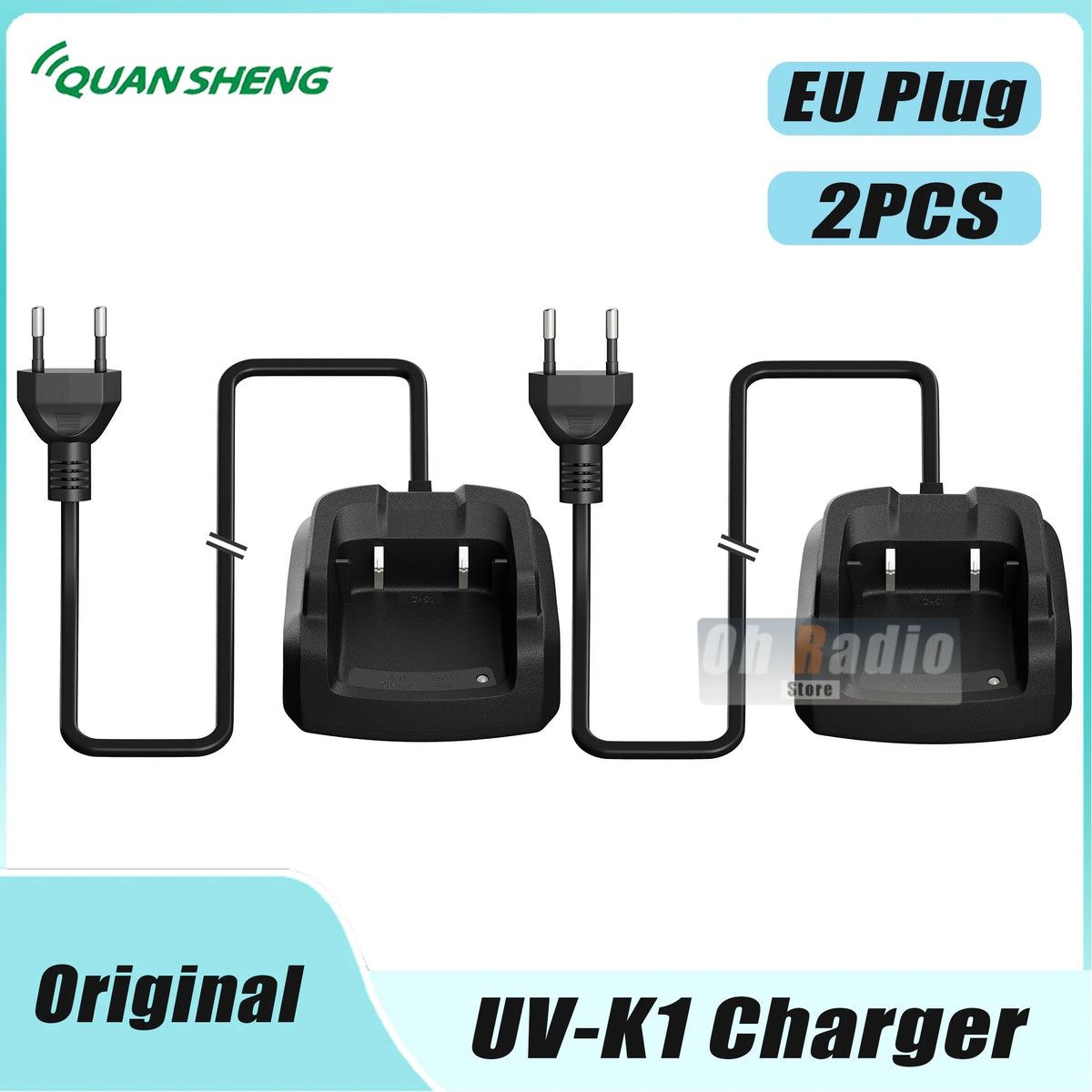 Original Quansheng UV-K1 Desktop Charger UV-K1(8) Battery Charger Fast Charging C-51 Model UV-K5 Charging Base US/EU/UK/AU Plug