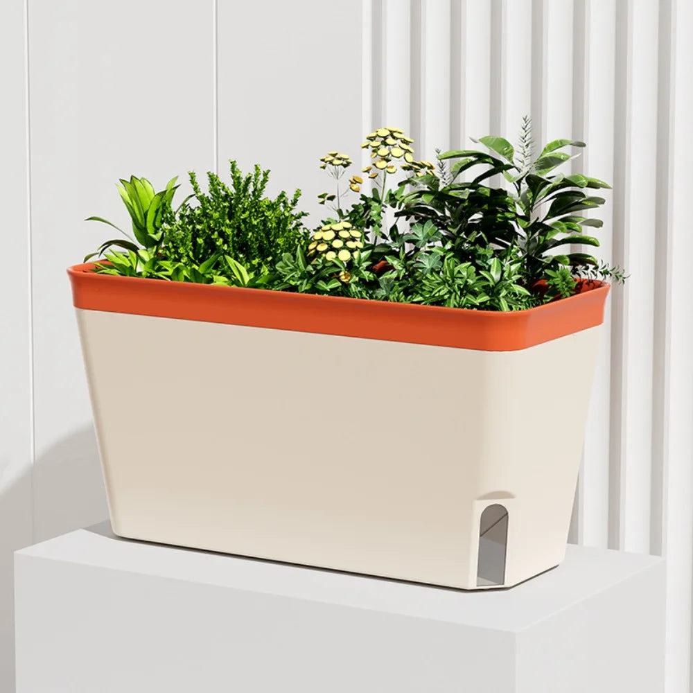 Modern Self Watering Planter Pots Decorative Visual Water Level Window Herb Planter Box Indoor Herb Garden Pots Vegetables