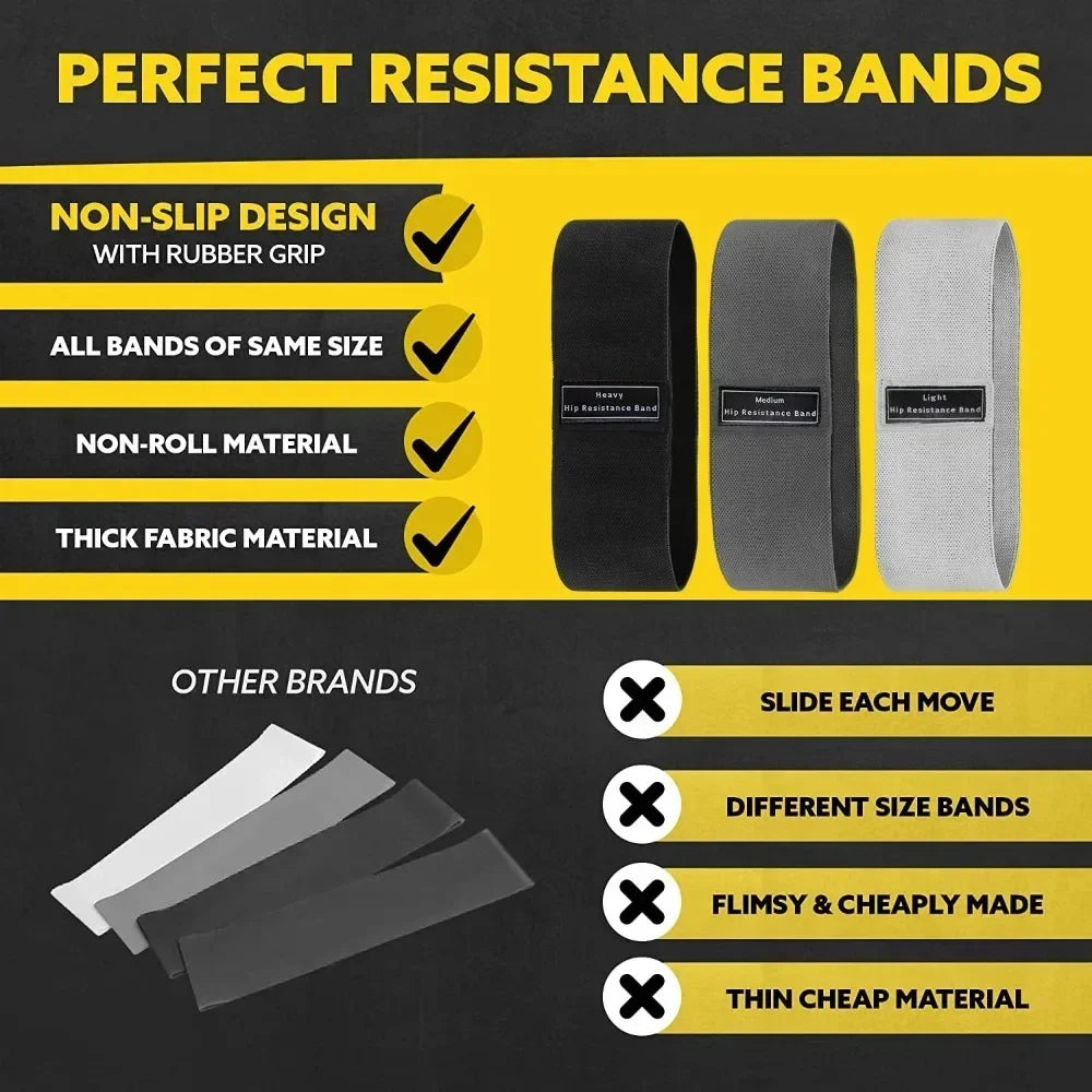 Glute Thigh Elastic Workout Bands Fabric Resistance Hip Booty Bands Squat Circle Stretch Fitness Strips Loops Yoga Gym Equipment