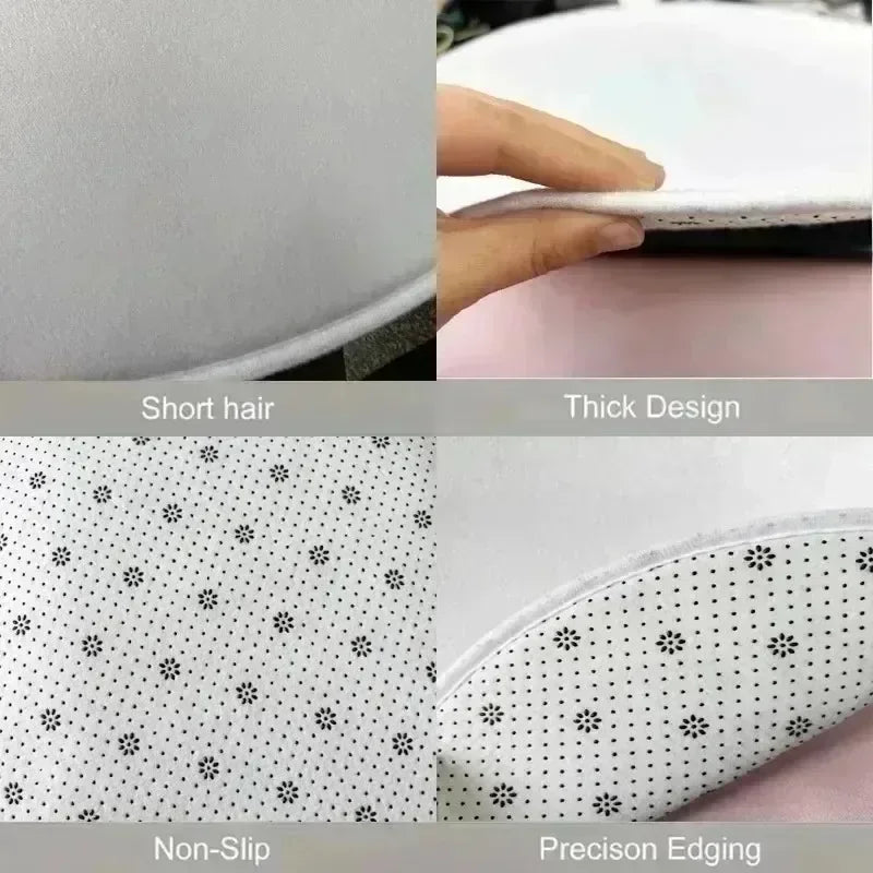 Romantic Rose Pattern Round Carpet Retro Elegance Holiday Home Decor Area Rug Soft Non-slip Floor Decor Mat for Living Room