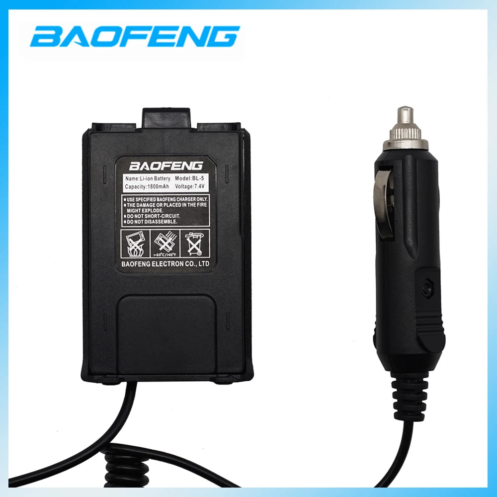 BAOFENG Battery Eliminator Car Charger for Baofeng UV5R UV-5RE UV-5RA Two Way Radio 12-24V Walkie Talkie Accessories Replacemnet