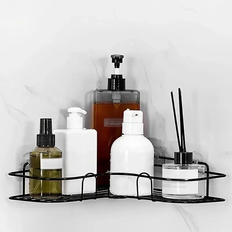 Bathroom Shelf Wall Mounted Corner Storage Shelves Shampoo Holder Cosmetic Rack Bath Shower Drain Basket Bathroom Organizer