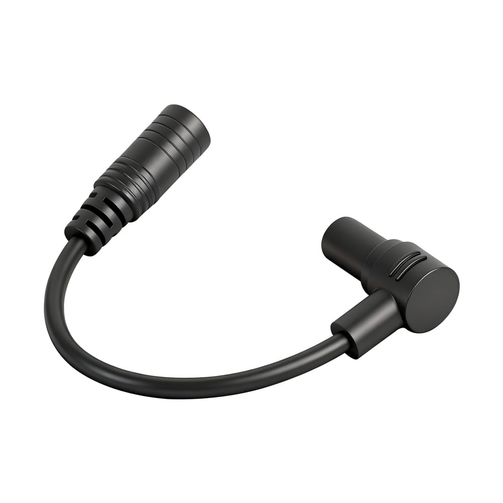Cable adaptador del puerto de carga Xiaomi 4 Ultra de plástico negro con conectores angulados para una conexión de audio eficiente.