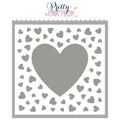 Valentine's Day Heart Love Letter Phrase Grid & Heart Pattern Embossing Metal Cutting Dies Clear Stamps Set for DIY Scrapbooking