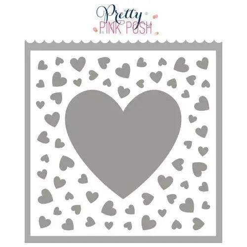 Valentine's Day Heart Love Letter Phrase Grid & Heart Pattern Embossing Metal Cutting Dies Clear Stamps Set for DIY Scrapbooking