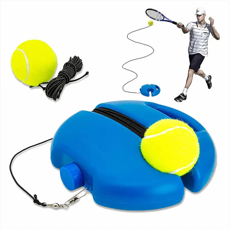 Heavy Duty Tennis Training Aids Base With Elastic Rope Ball Partner Sparring Device Practice Self-Duty Rebound Tennis Trainer