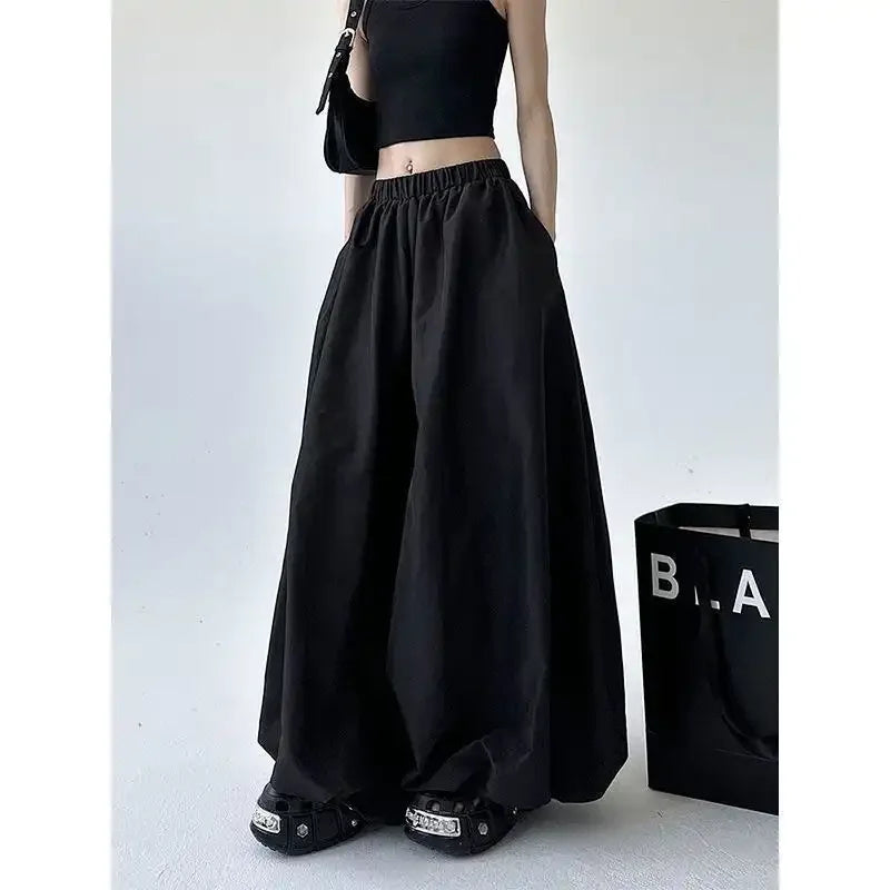Women's Wide-Leg Pants High Waist Flowy Balloon Trousers