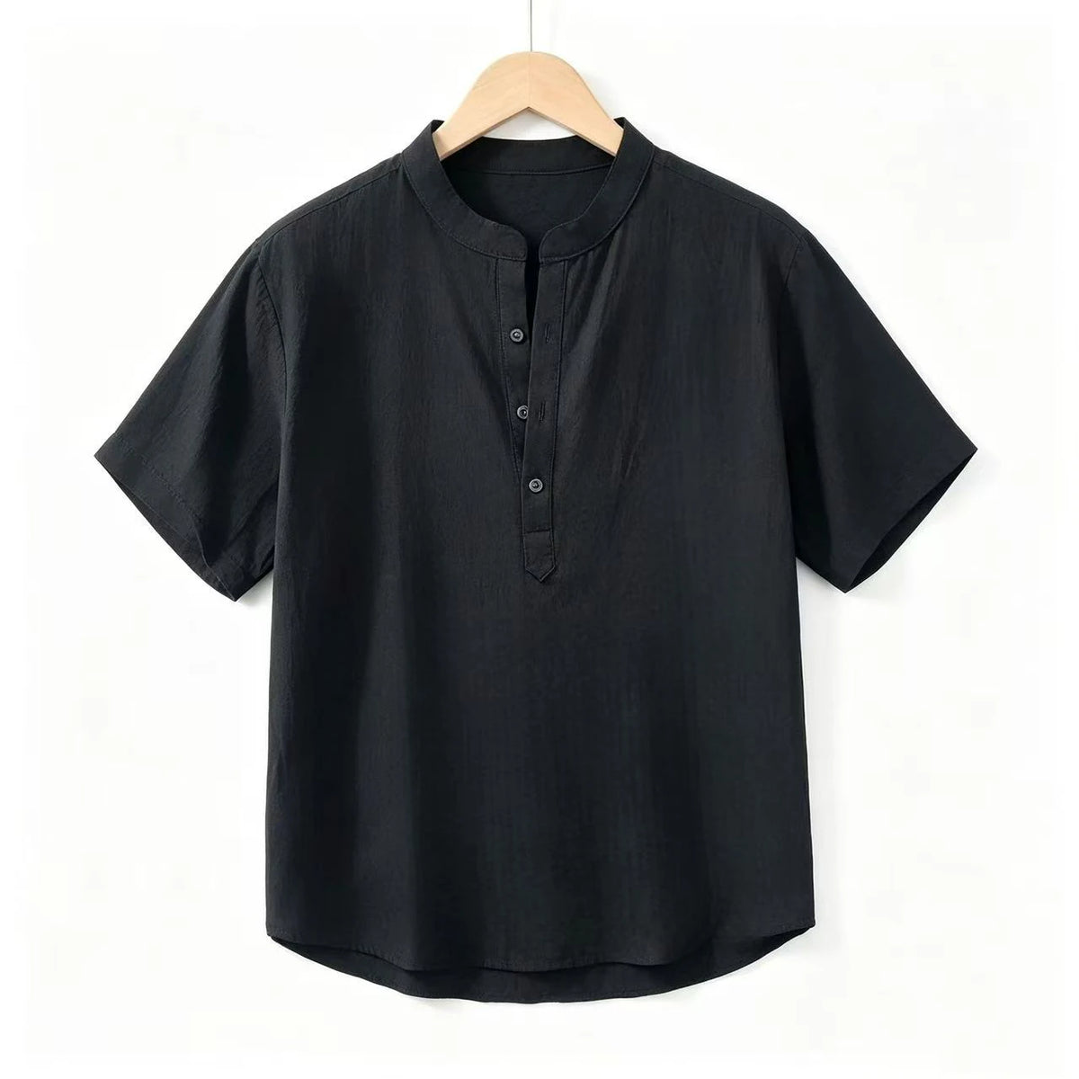 Men's Short Sleeve T-shirt Cotton and Linen Casual Men T-shirts Solid Color Summer Shirt Male Cozy Breathable