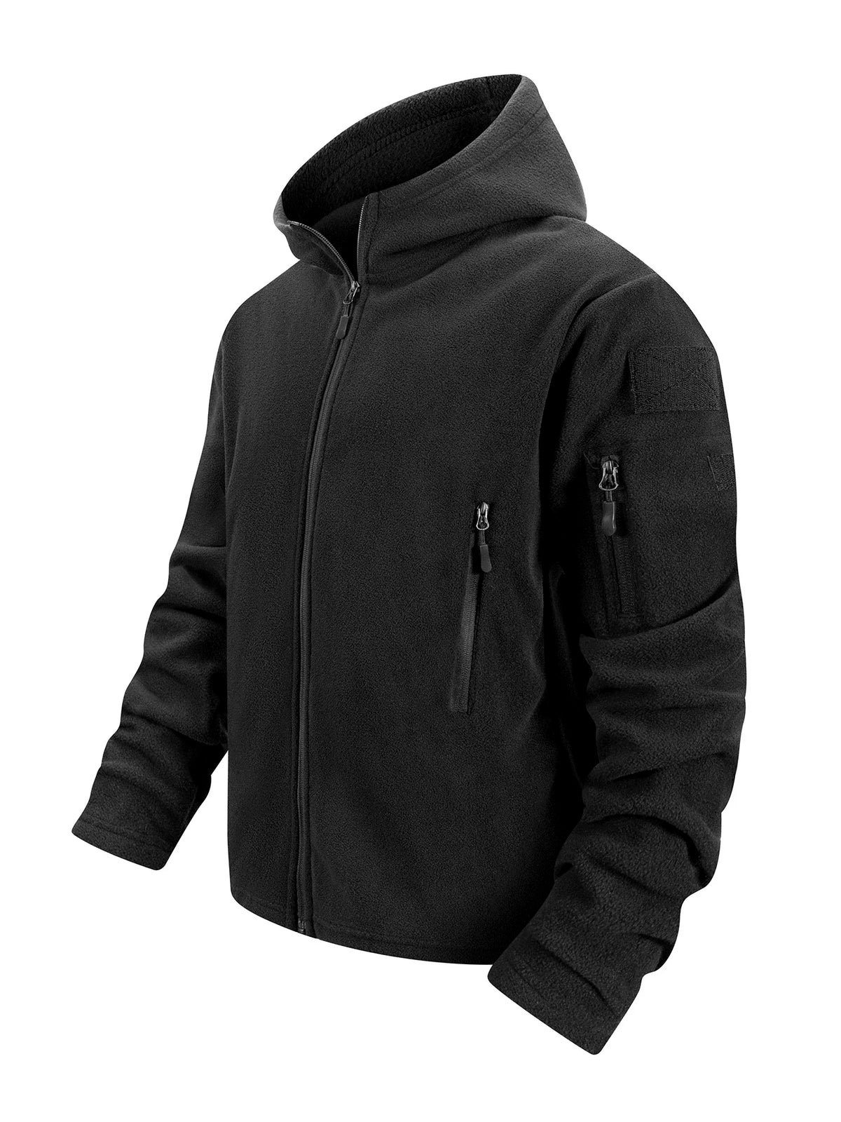 Men's Tactical Fleece Jacket Full Zip Hooded Coat Warm Casual Hoodies Camping Hiking Running Jogger Sports Jacket Men Streetwear