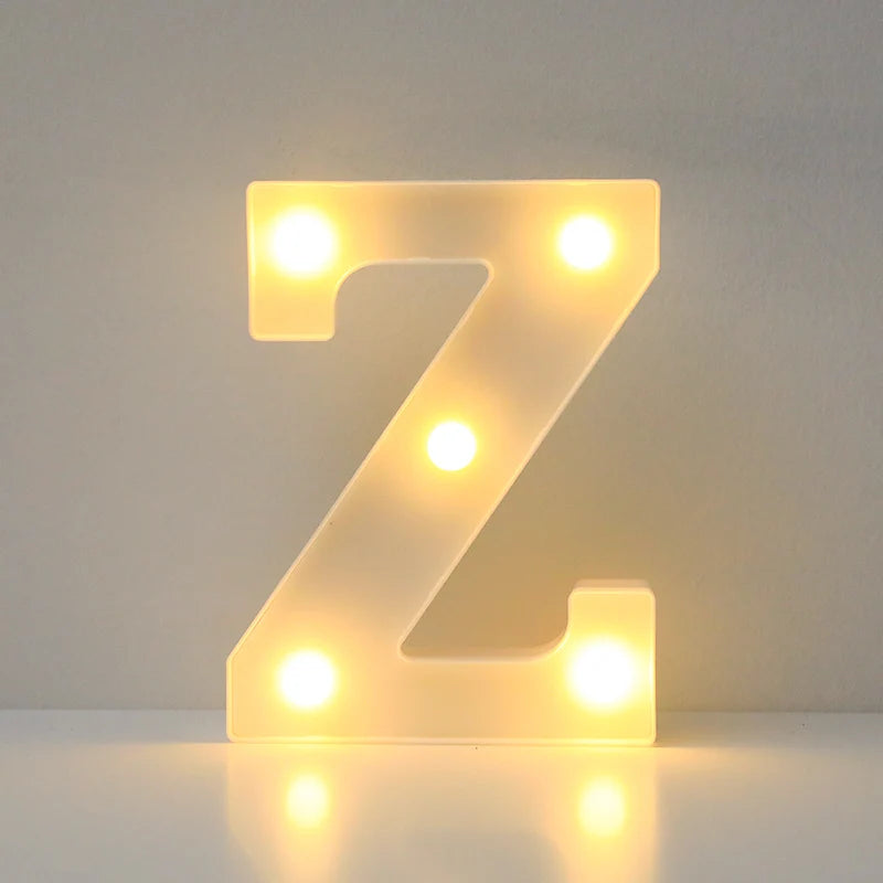 Alphabet LED Letter Lights Luminous Number Lamp Battery Night Light for Wedding Birthday Christmas Party  Home Decoration