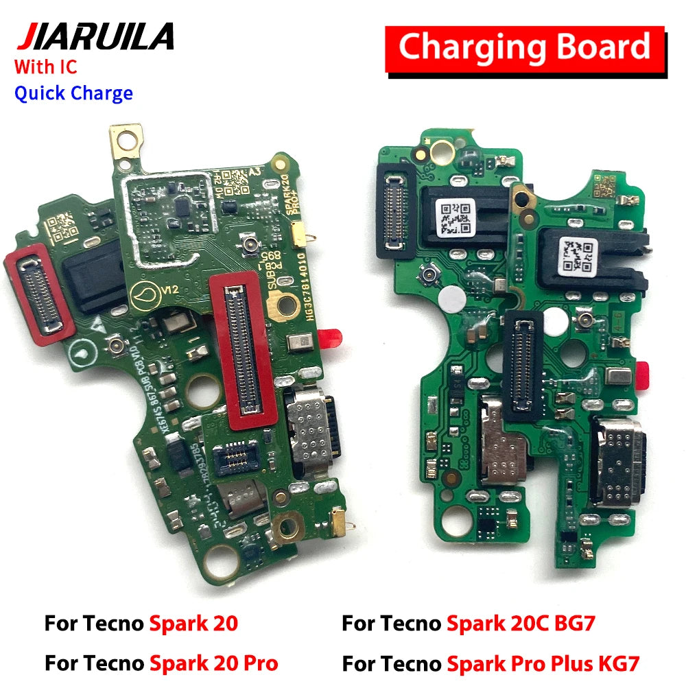 New For Tecno Spark 20 Pro 20C BG7 Spark Pro Plus KG7 USB Charging Port Dock Charger Plug Connector Board Flex Cable