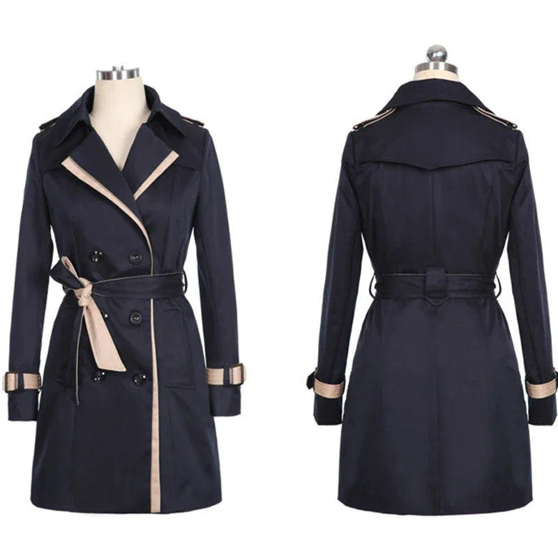 Trench Coat for Women 2025 Autumn Casual Double Breasted Female Long Trench Coats Plus Size Casaco Feminino Ladies Windbreaker